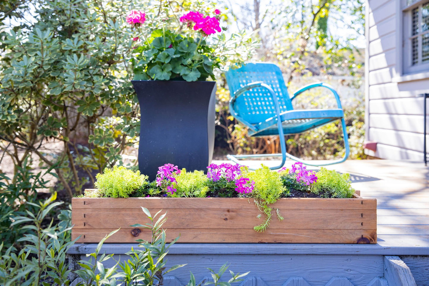 36 in Stained Wood Planter Box
