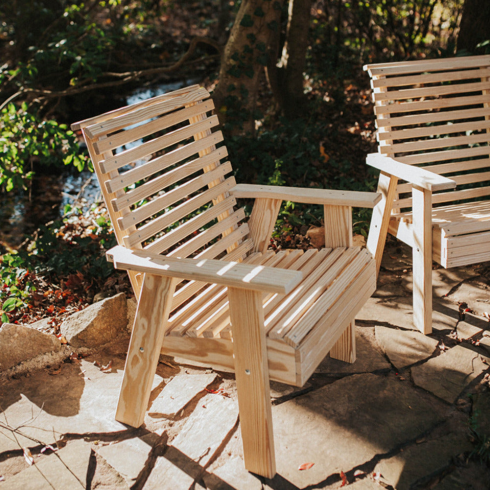 Durable Pressure Treated Solid Pine Wood Outdoor Chairs