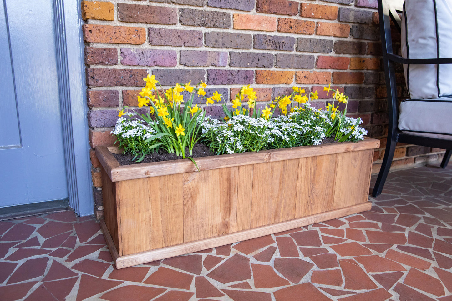 39.5 in Stained Wood Planter Box