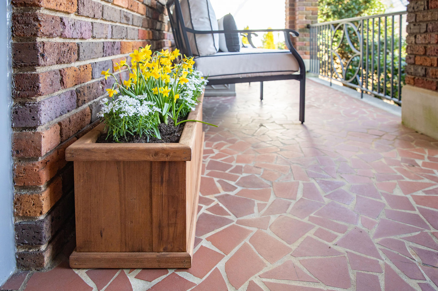 39.5 in Stained Wood Planter Box