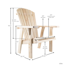 Solid Pine Wood Outdoor Adirondack Chairs