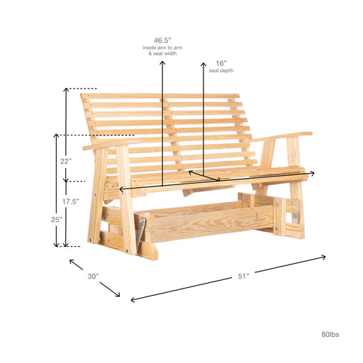 4ft Glider - Palmetto Craft | Outdoor Furniture
